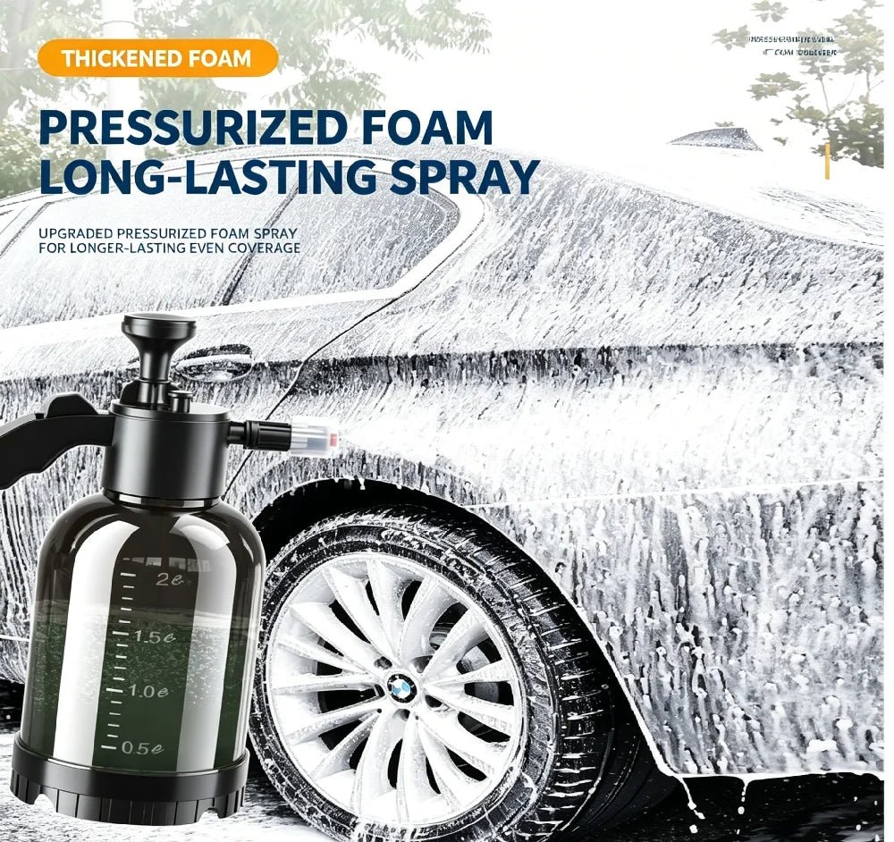 2L Pressurized Foam Sprayer – 2 Nozzles for Car & Garden Cleaning - Smiles shop