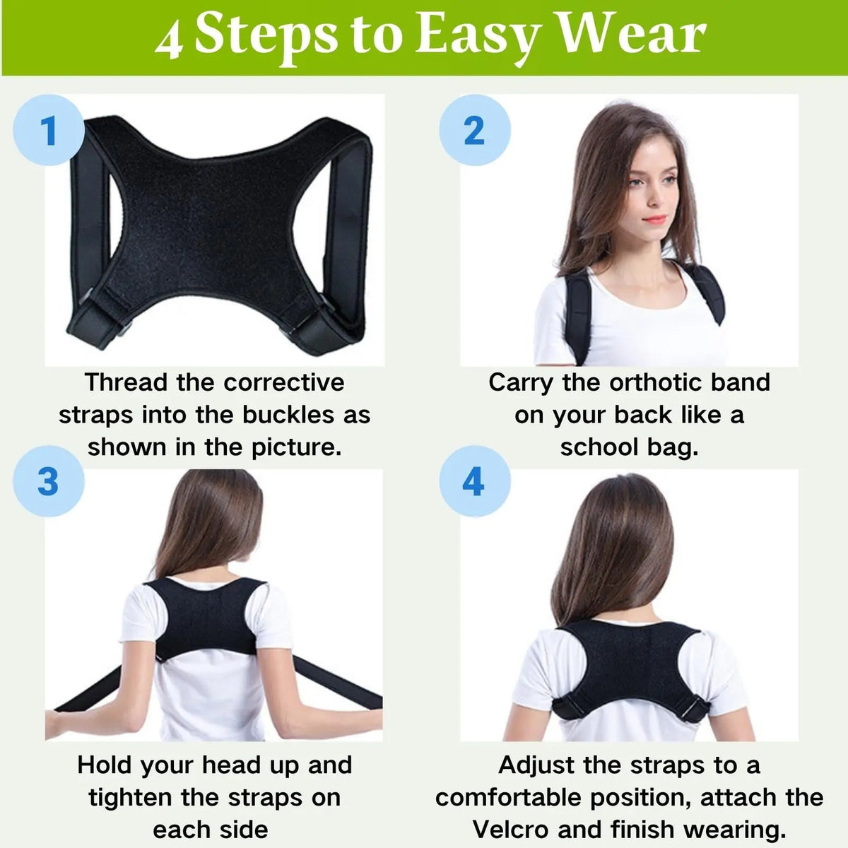 Adjustable Posture Corrector Back Brace – Breathable Ergonomic Support - Smiles shop