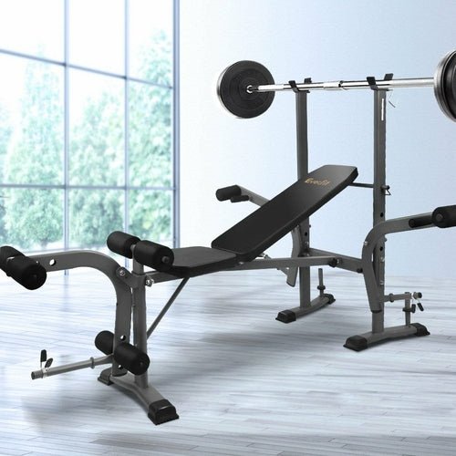 Banc de Musculation Multistation Everfit 7-en-1 – 200kg, Acier, Inclinable, Extensions Jambes - Smiles shop