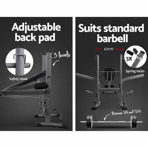 Banc de Musculation Multistation Everfit 7-en-1 – 200kg, Acier, Inclinable, Extensions Jambes - Smiles shop