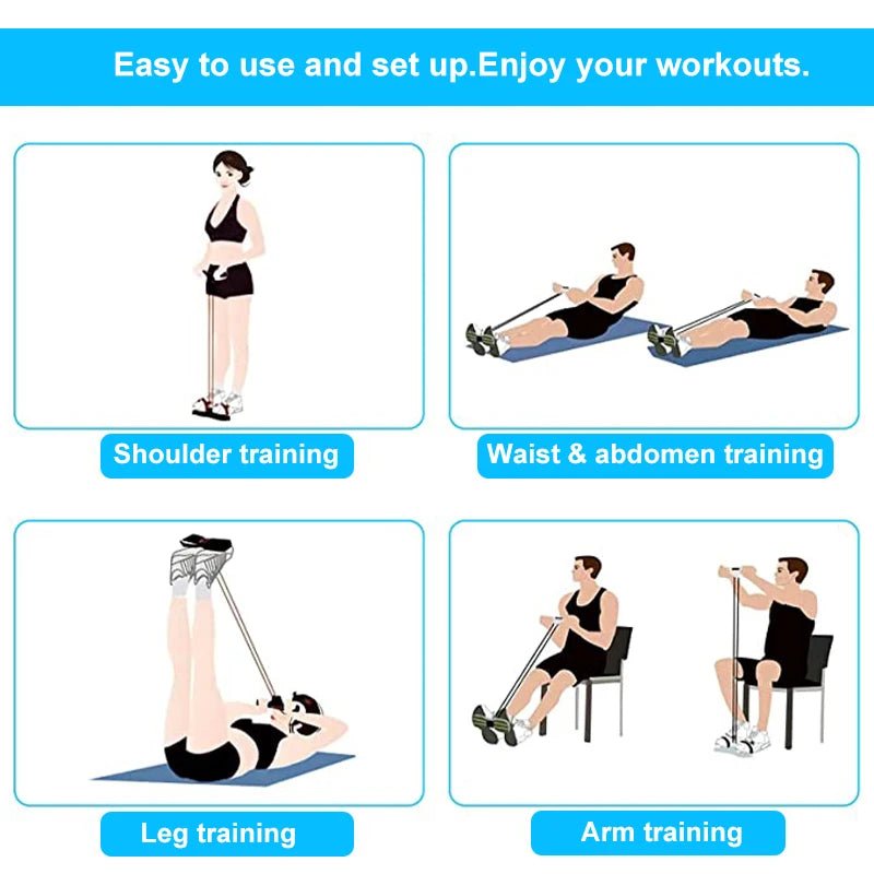 Bandes de Résistance avec Pédale – Kit Fitness Complet 4 Tubes - Smiles shop