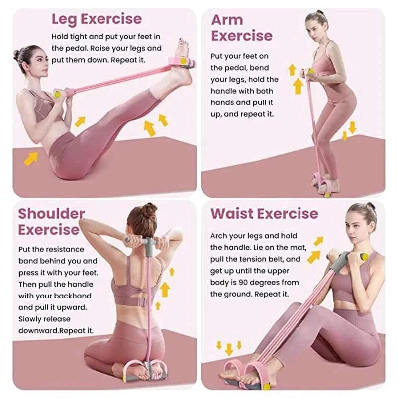 Bandes de Résistance avec Pédale – Kit Fitness Complet 4 Tubes - Smiles shop