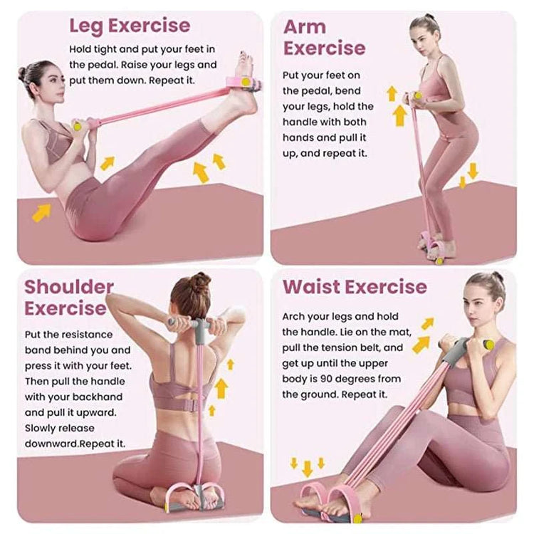 Bandes de Résistance avec Pédale – Kit Fitness Complet 4 Tubes - Smiles shop