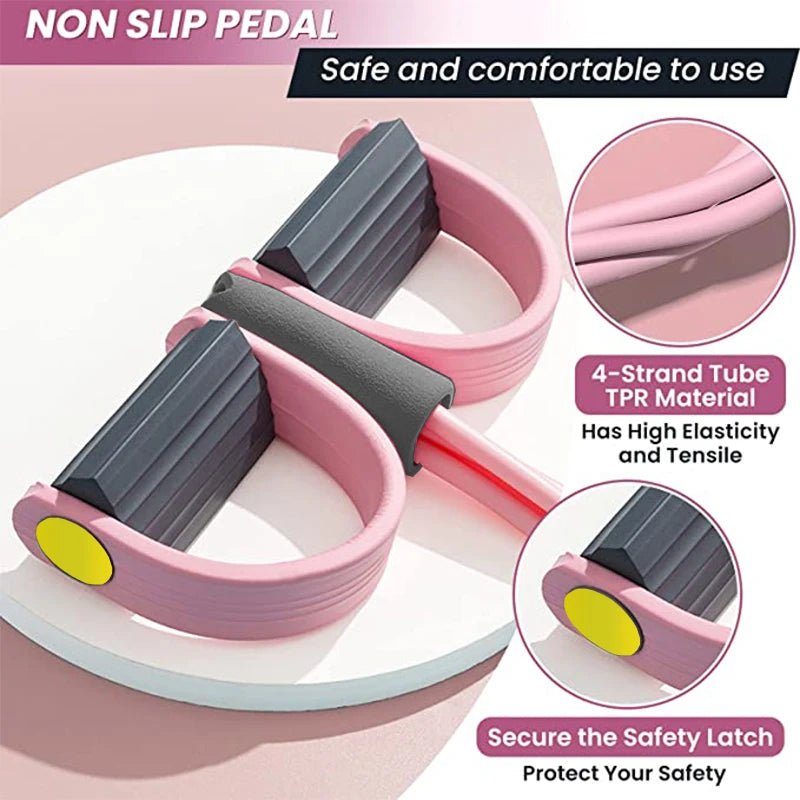 Bandes de Résistance avec Pédale – Kit Fitness Complet 4 Tubes - Smiles shop
