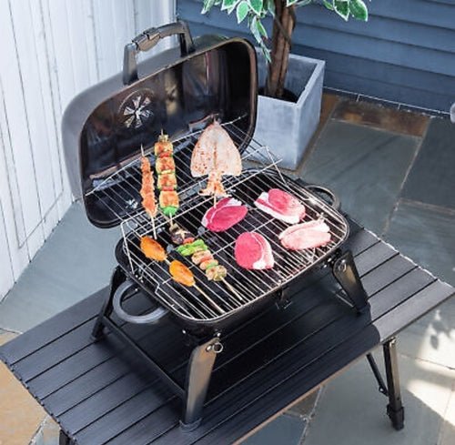 Barbecue Portable Pliable au Charbon – 3-4 Personnes, Grille Porcelaine, Camping & Pique-Nique - Smiles shop