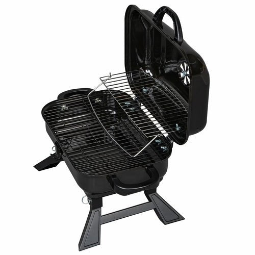Barbecue Portable Pliable au Charbon – 3-4 Personnes, Grille Porcelaine, Camping & Pique-Nique - Smiles shop
