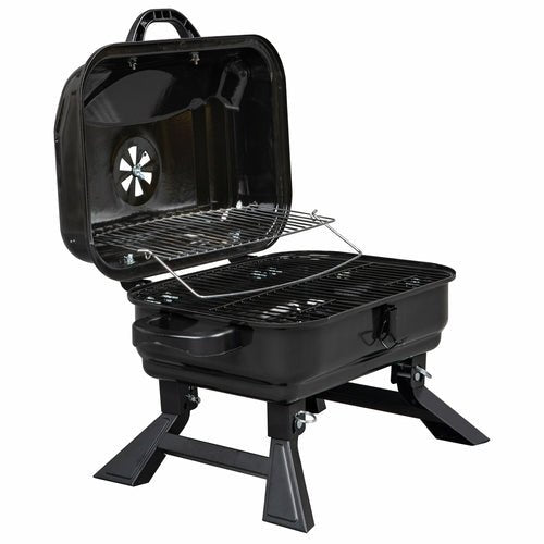 Barbecue Portable Pliable au Charbon – 3-4 Personnes, Grille Porcelaine, Camping & Pique-Nique - Smiles shop
