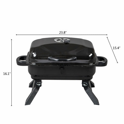 Barbecue Portable Pliable au Charbon – 3-4 Personnes, Grille Porcelaine, Camping & Pique-Nique - Smiles shop