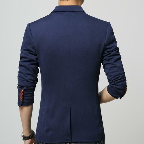 Blazer Homme Slim Fit 1 Bouton – Coton Mélangé, Marine & Noir, Style Casual Chic - Smiles shop