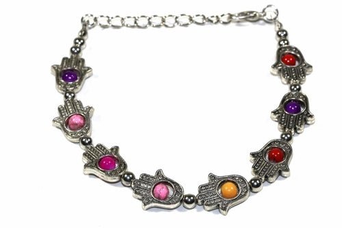 Bracelet Main de Fatima (Hamsa) & Perles Colorées – Charms Sculptés Main, Protection & Énergie Positive - Smiles shop