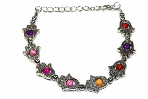 Bracelet Main de Fatima (Hamsa) & Perles Colorées – Charms Sculptés Main, Protection & Énergie Positive - Smiles shop