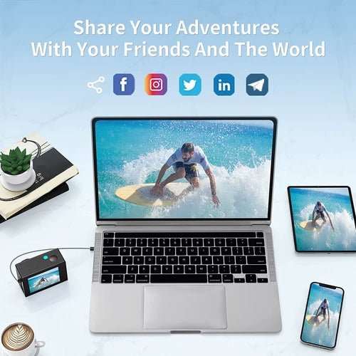 Caméra Action 4K UHD WiFi – Étanche 30m, Stabilisateur Gyro, Télécommande RF & Accessoires - Smiles shop