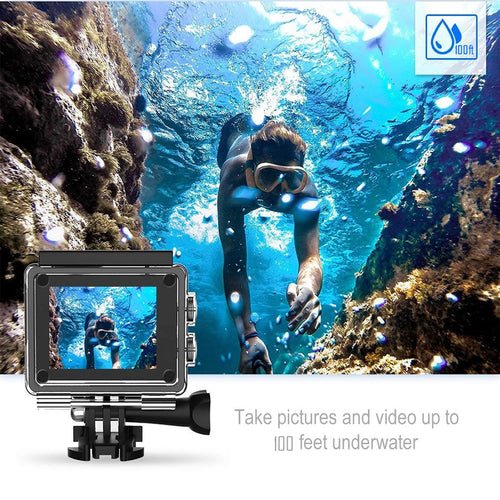 Caméra Action 4K UHD WiFi – Étanche 30m, Stabilisateur Gyro, Télécommande RF & Accessoires - Smiles shop