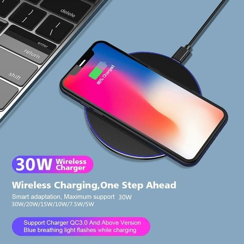 Chargeur Sans Fil Dragon W9 30W – Ultra-Fin 6,5mm, USB-C & Compatible iPhone 15 - Smiles shop