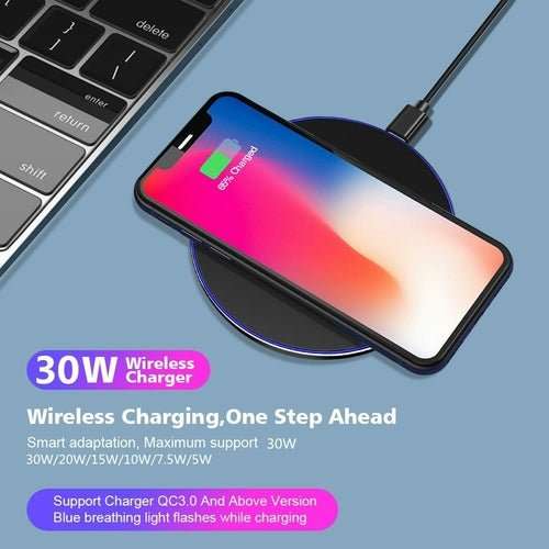 Chargeur Sans Fil Dragon W9 30W – Ultra-Fin 6,5mm, USB-C & Compatible iPhone 15 - Smiles shop