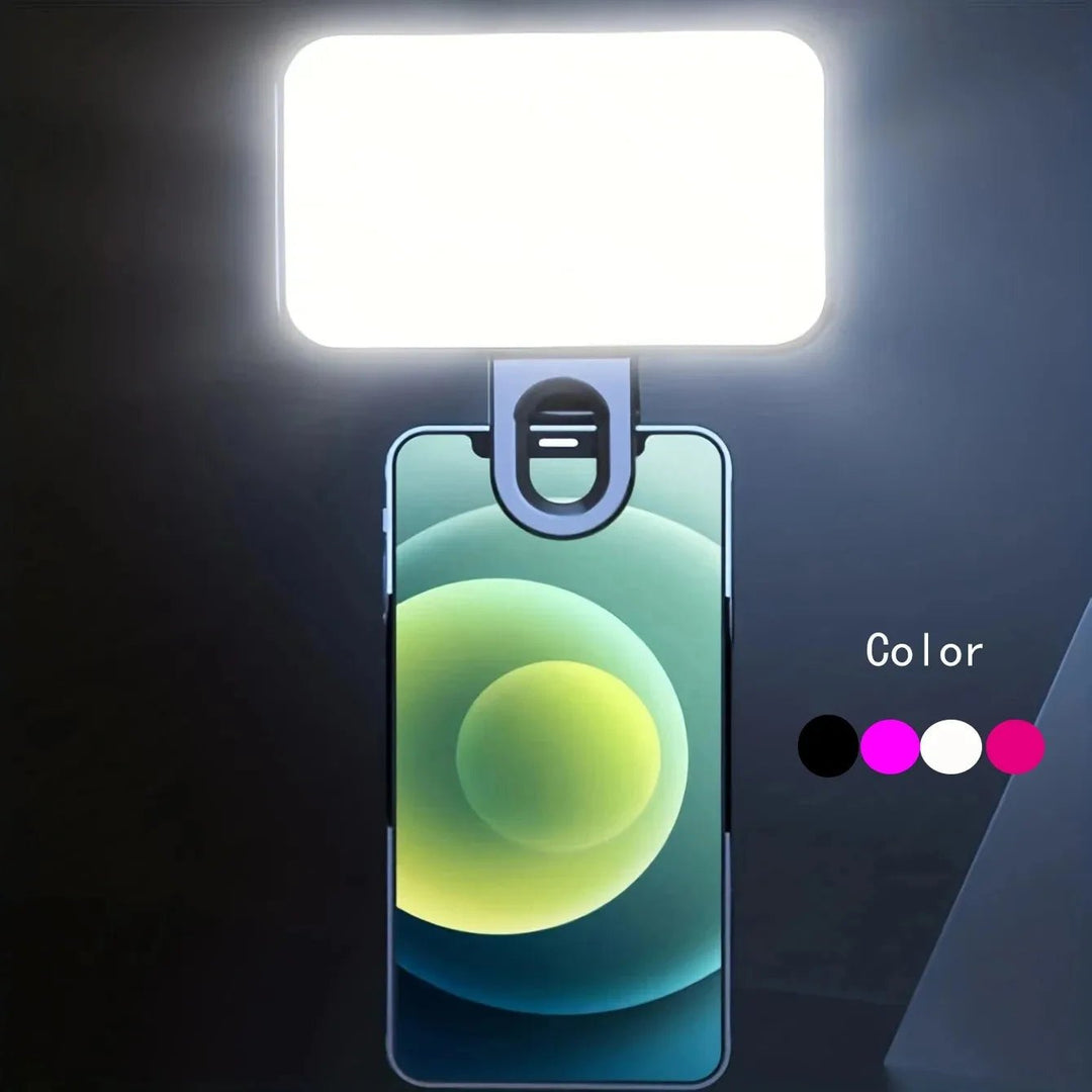 Clip-On Selfie Fill Light – 3 Color Modes, USB-C Rechargeable - Smiles shop