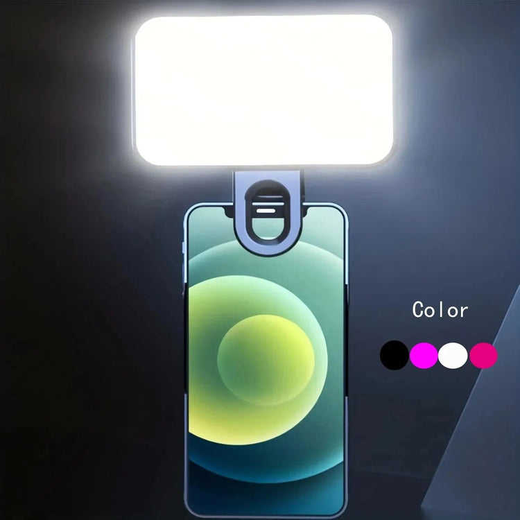 Clip-On Selfie Fill Light – 3 Color Modes, USB-C Rechargeable - Smiles shop