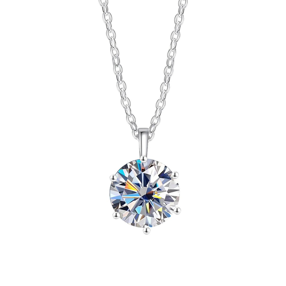 Collier Pendentif Moissanite 2 Carats – Argent 925 Femme - Smiles shop