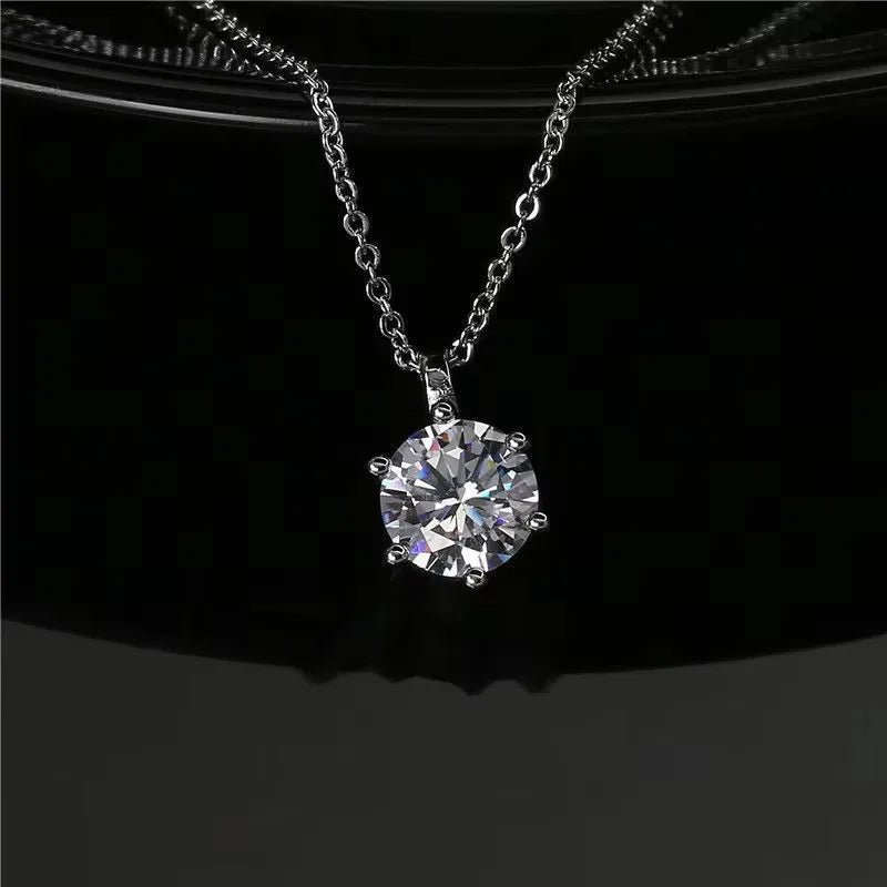 Collier Pendentif Moissanite 2 Carats – Argent 925 Femme - Smiles shop