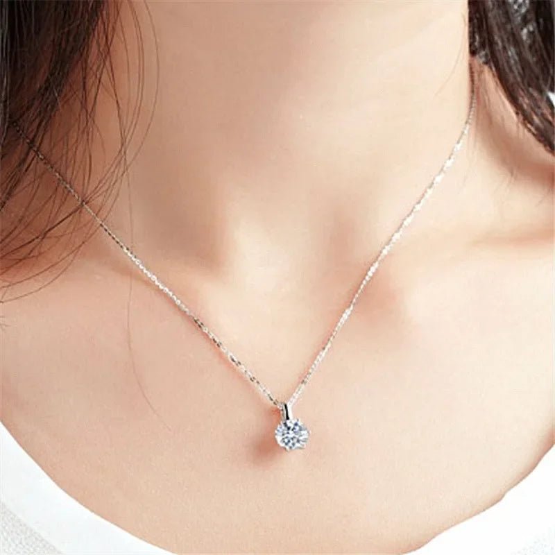 Collier Pendentif Moissanite 2 Carats – Argent 925 Femme - Smiles shop
