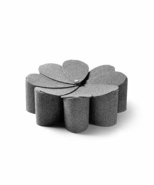 Corbeille Chat Design Flower FuzzPlay – Feutre Gris Clair, Montage Facile & Lavable 40° - Smiles shop