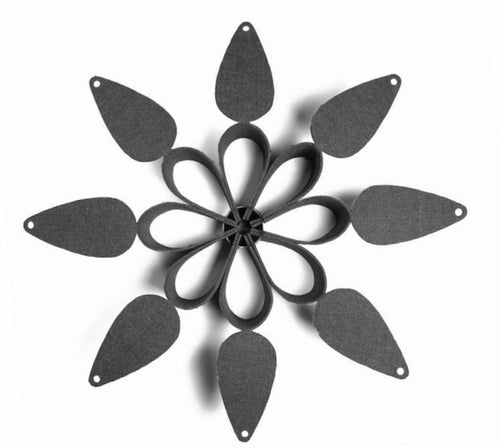 Corbeille Chat Design Flower FuzzPlay – Feutre Gris Clair, Montage Facile & Lavable 40° - Smiles shop