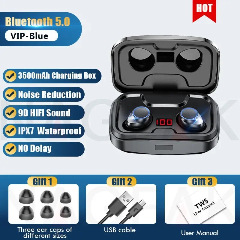 Écouteurs Bluetooth 5.0 TWS – Son 9D Stéréo & Boîtier 3500mAh - Smiles shop