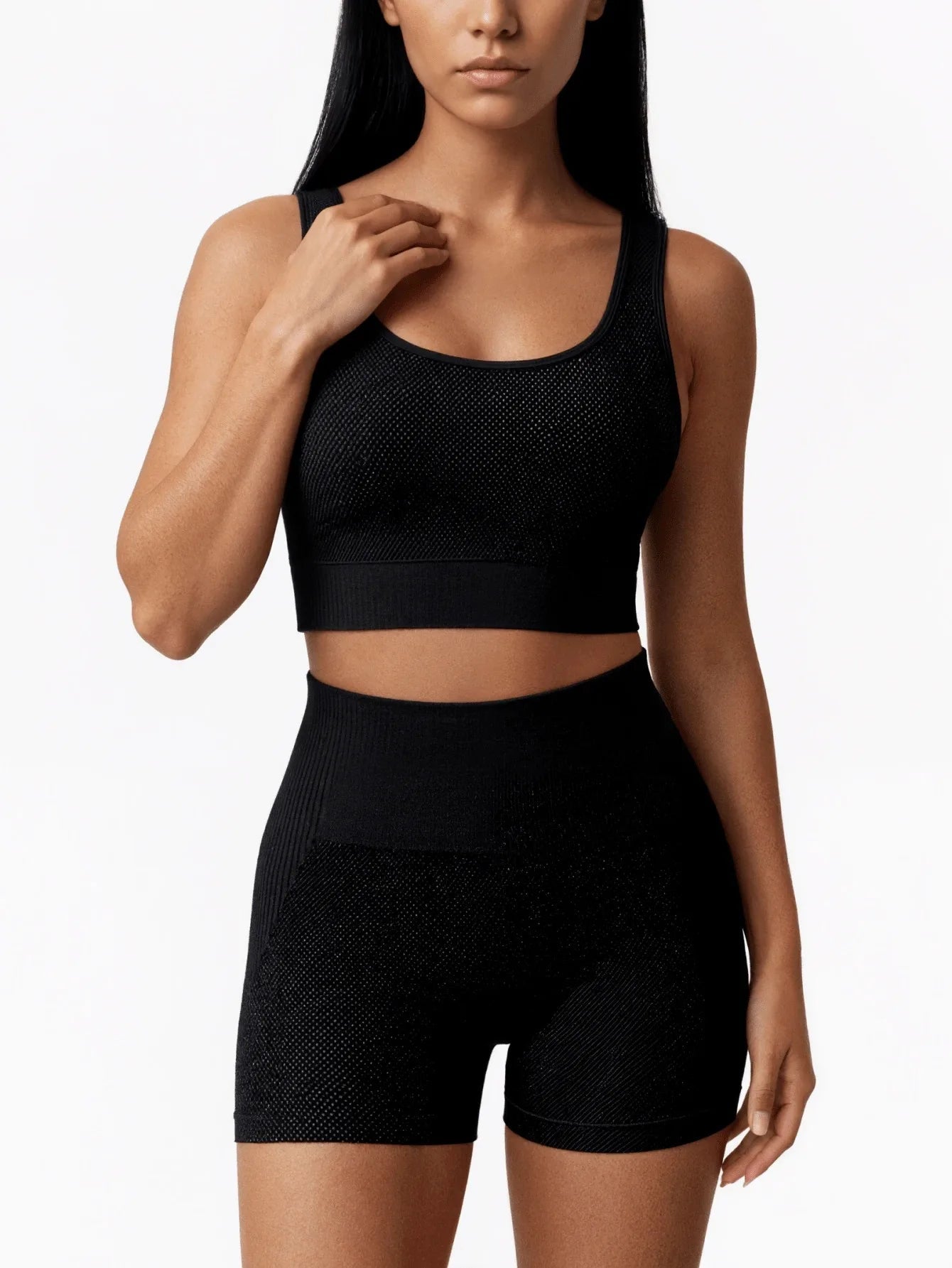 Ensemble Sport Femme Sans Couture 2 Pièces – Brassière & Short Yoga Taille Haute - Smiles shop