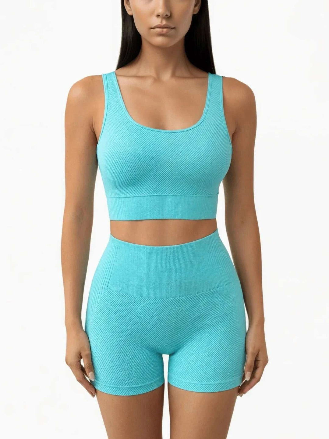 Ensemble Sport Femme Sans Couture 2 Pièces – Brassière & Short Yoga Taille Haute - Smiles shop