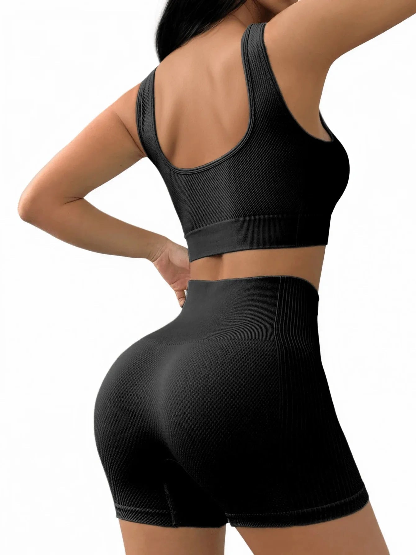 Ensemble Sport Femme Sans Couture 2 Pièces – Brassière & Short Yoga Taille Haute - Smiles shop