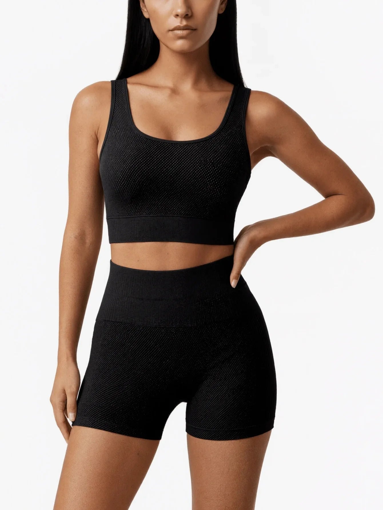 Ensemble Sport Femme Sans Couture 2 Pièces – Brassière & Short Yoga Taille Haute - Smiles shop