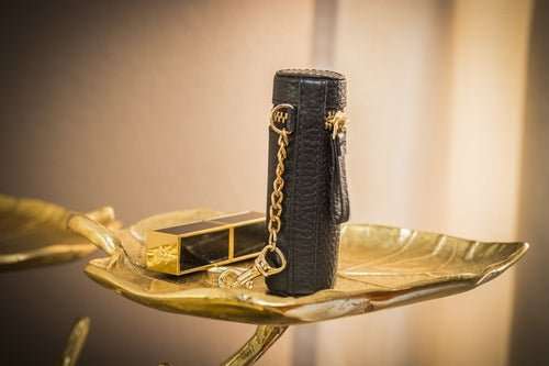 Étui Rouge à Lèvres en Cuir Véritable – Fixable sur Sac, Compact & Chic - Smiles shop