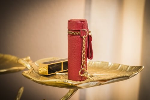 Étui Rouge à Lèvres en Cuir Véritable – Fixable sur Sac, Compact & Chic - Smiles shop