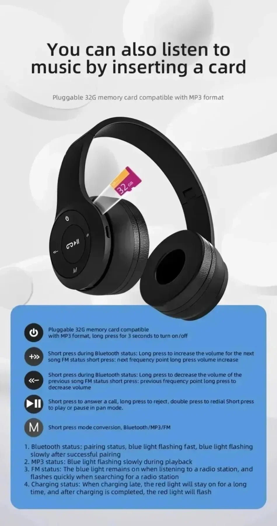 Foldable Bluetooth Headphones - Smiles shop