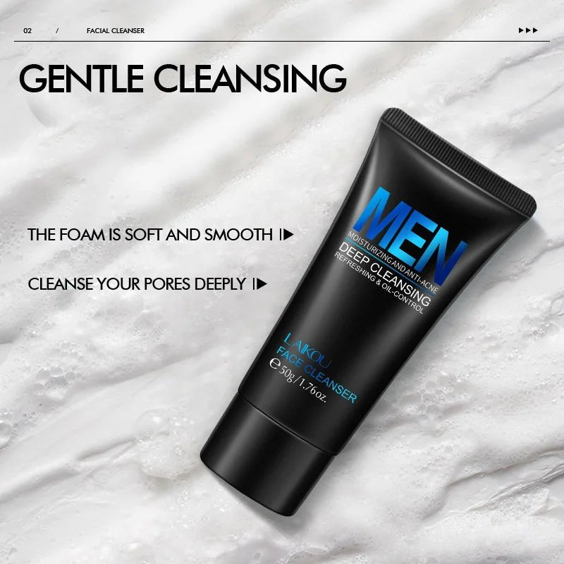 Gel nettoyant visage homme Laikou — Contrôle du sébum & hydratation, 50g - Smiles shop