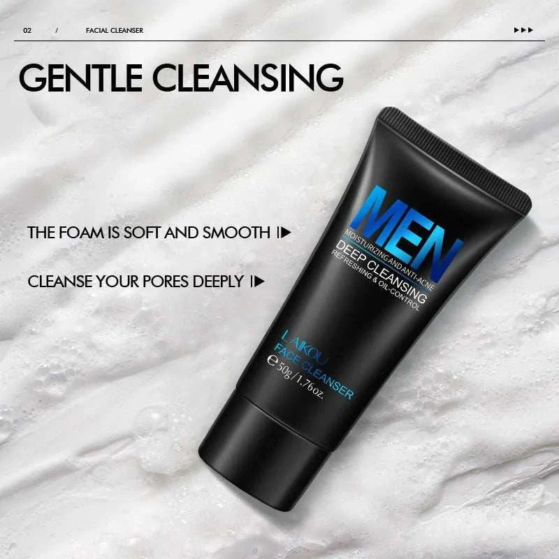 Gel nettoyant visage homme Laikou — Contrôle du sébum & hydratation, 50g - Smiles shop