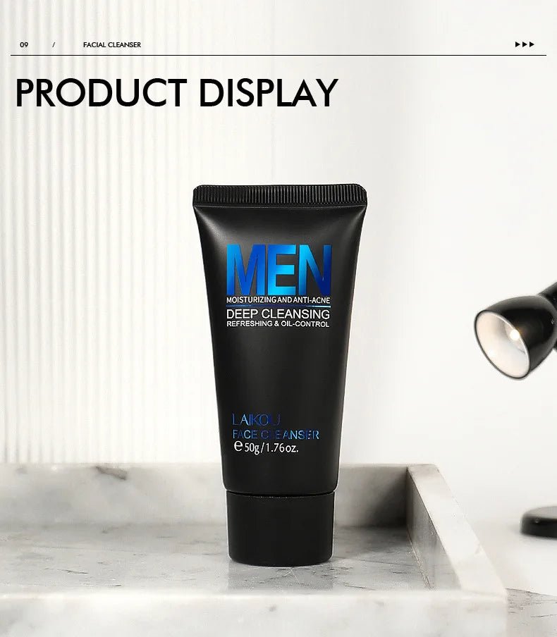 Gel nettoyant visage homme Laikou — Contrôle du sébum & hydratation, 50g - Smiles shop