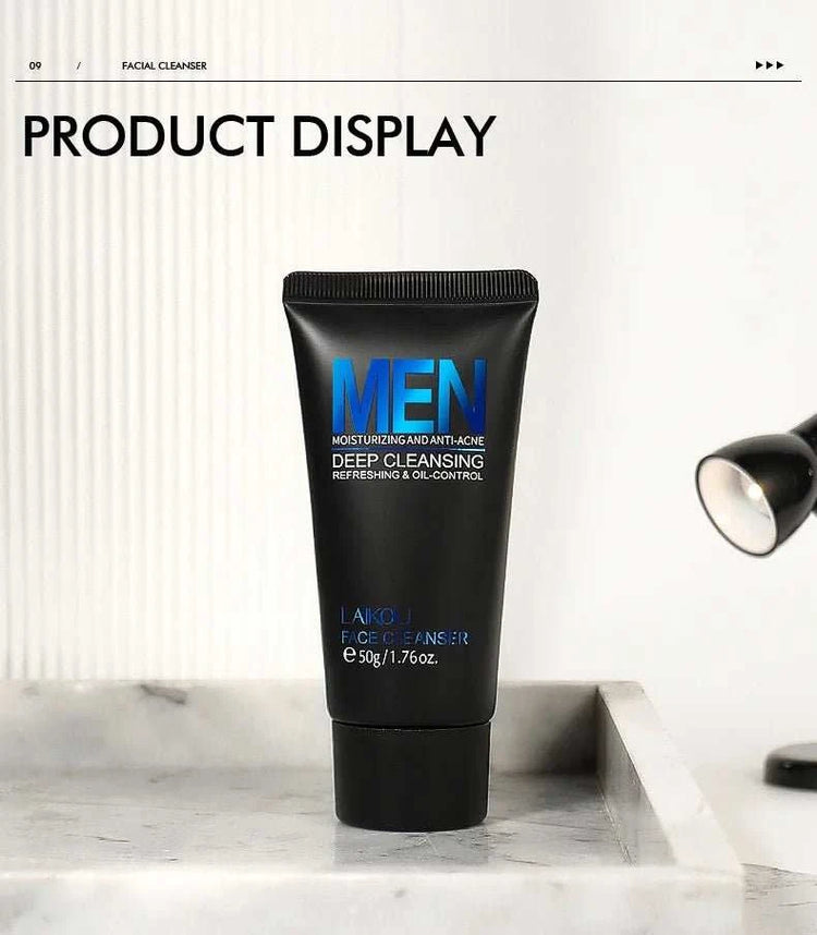 Gel nettoyant visage homme Laikou — Contrôle du sébum & hydratation, 50g - Smiles shop