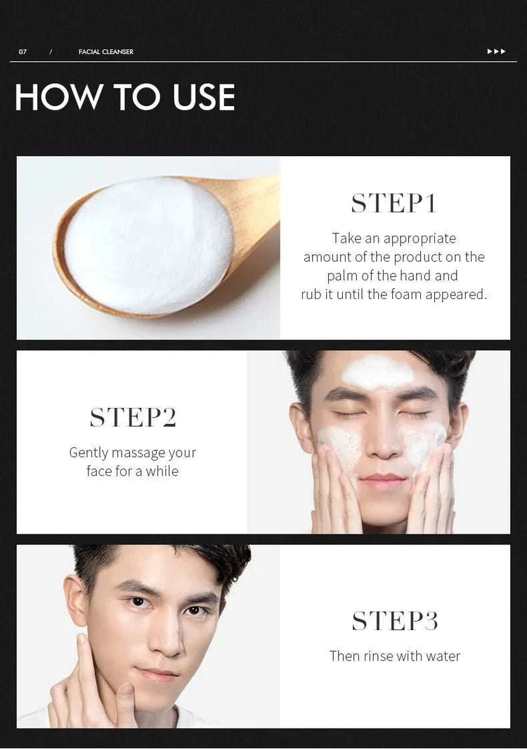 Gel nettoyant visage homme Laikou — Contrôle du sébum & hydratation, 50g - Smiles shop
