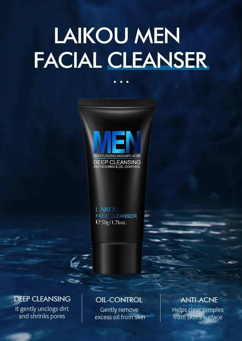 Gel nettoyant visage homme Laikou — Contrôle du sébum & hydratation, 50g - Smiles shop