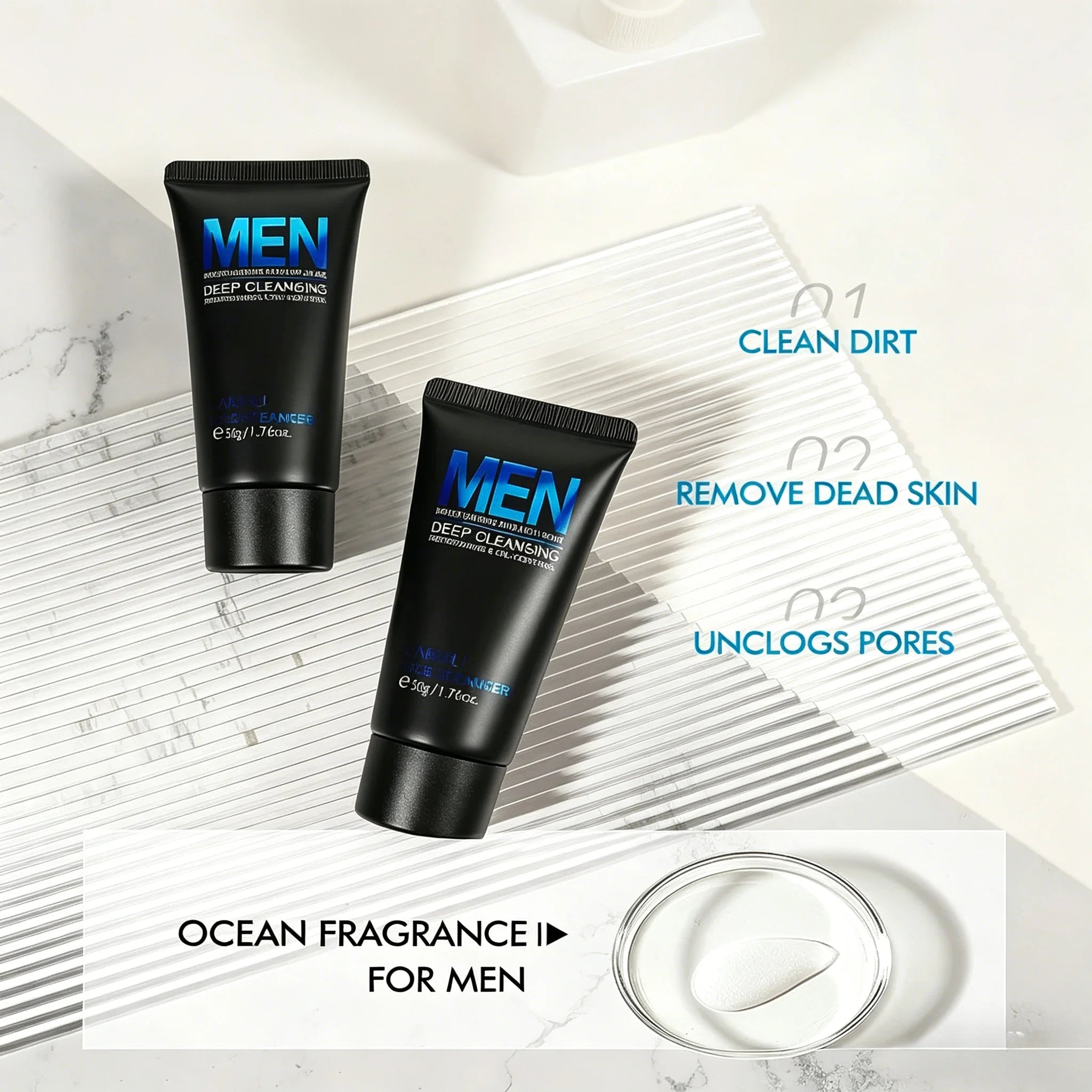 Gel nettoyant visage homme Laikou — Contrôle du sébum & hydratation, 50g - Smiles shop