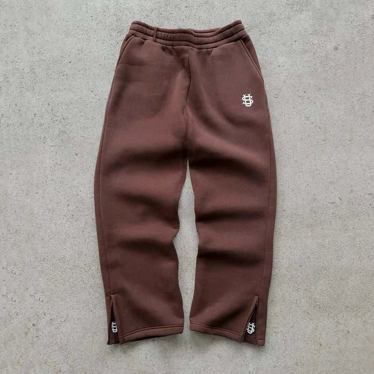 High Waist Y2K Sweatpants – Drawstring & Zipper Streetwear - Smiles shop