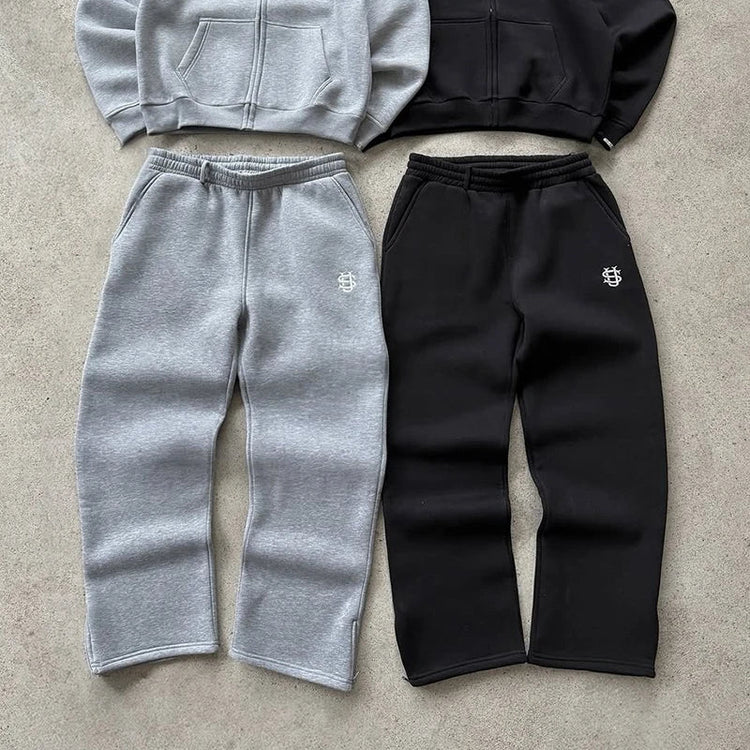 High Waist Y2K Sweatpants – Drawstring & Zipper Streetwear - Smiles shop