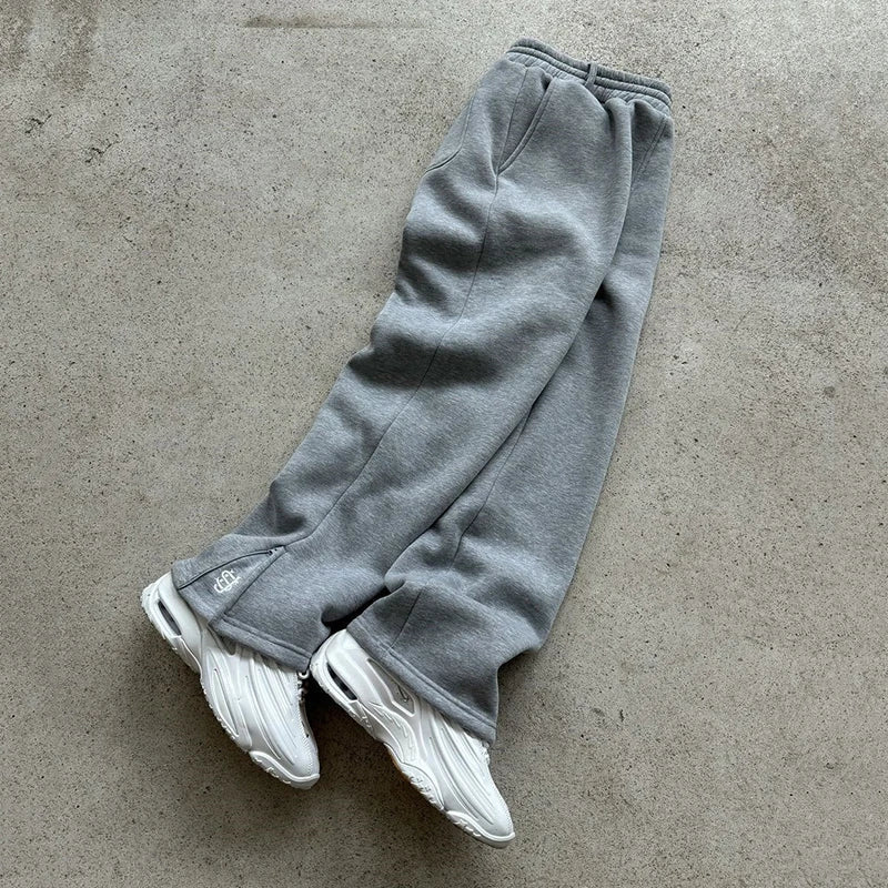 High Waist Y2K Sweatpants – Drawstring & Zipper Streetwear - Smiles shop