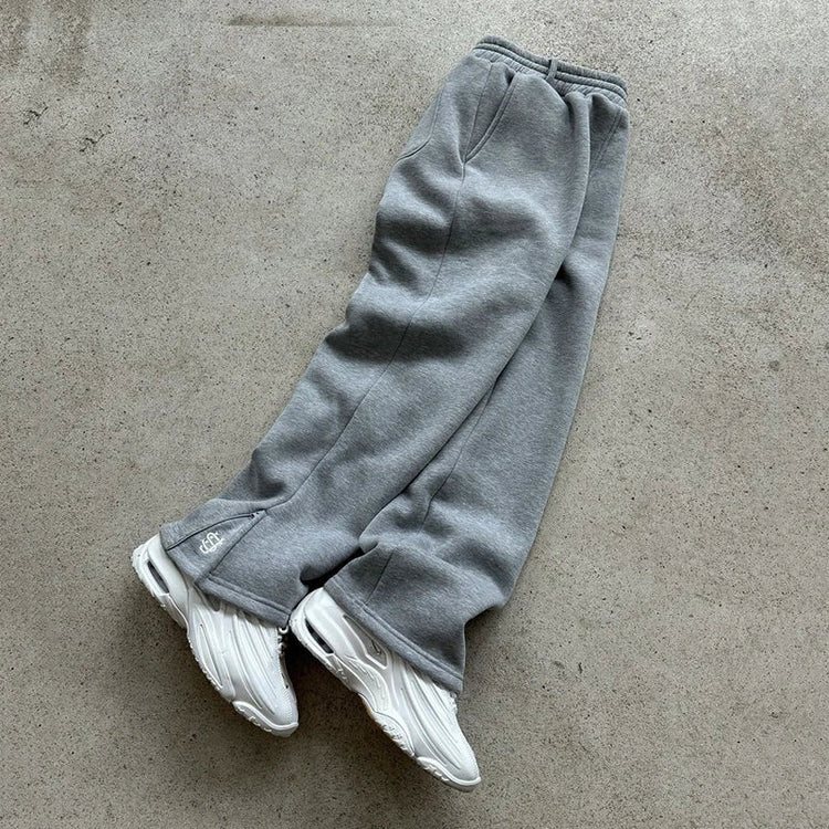 High Waist Y2K Sweatpants – Drawstring & Zipper Streetwear - Smiles shop
