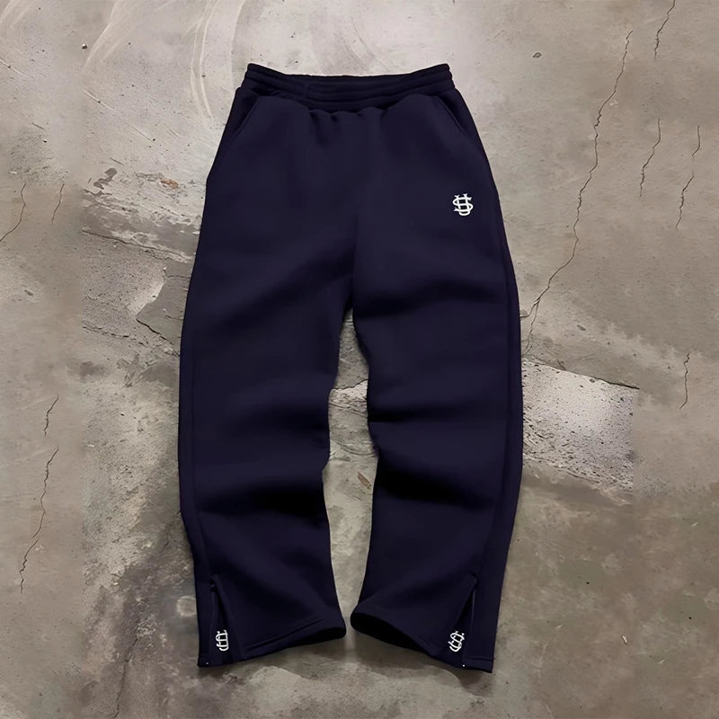 High Waist Y2K Sweatpants – Drawstring & Zipper Streetwear - Smiles shop