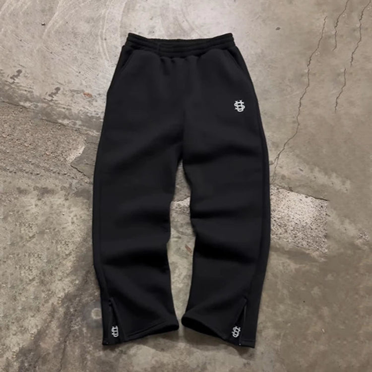 High Waist Y2K Sweatpants – Drawstring & Zipper Streetwear - Smiles shop