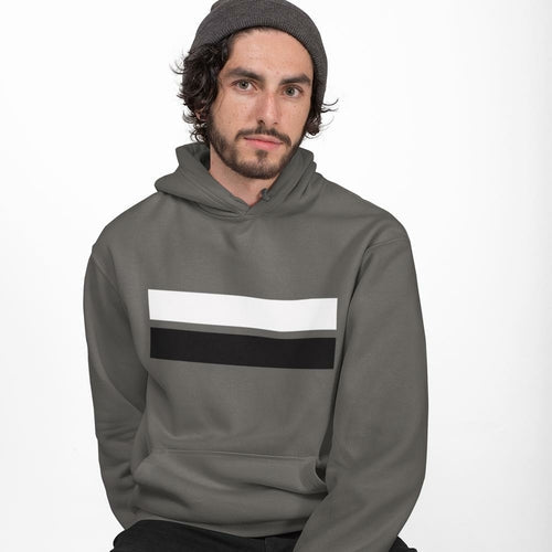 Hoodie Homme Double Bandes – 50% Coton 50% Polyester, Charcoal & Gris Sport, S à 3XL - Smiles shop