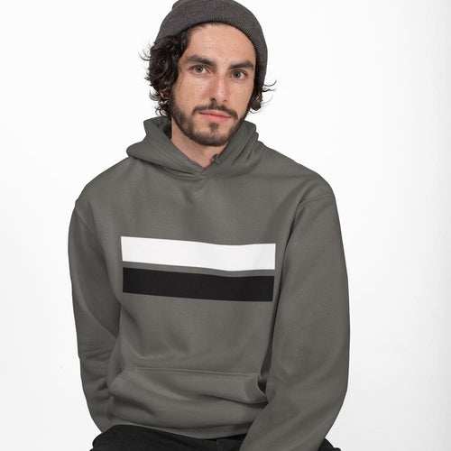 Hoodie Homme Double Bandes – 50% Coton 50% Polyester, Charcoal & Gris Sport, S à 3XL - Smiles shop