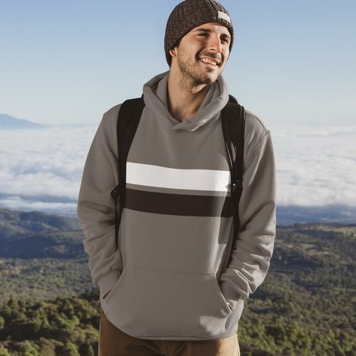 Hoodie Homme Double Bandes – 50% Coton 50% Polyester, Charcoal & Gris Sport, S à 3XL - Smiles shop